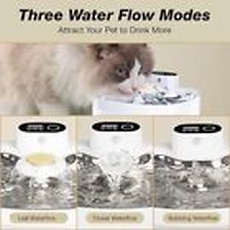 Wireless Cat Water Fountain, 88Oz / 2.6L Cat Fountain Battery Operated,