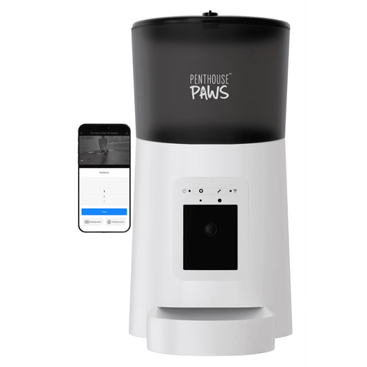 ® Smart Wifi Automatic Cat Feeder with Camera, 6L White